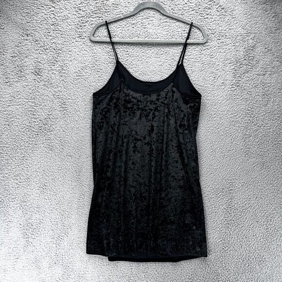 VICTORIA'S SECRET Black Crushed Velvet‎ Slip Dress Y2K M/L Goth Grunge 90s - Picture 5 of 13